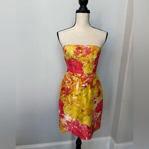 J. Crew Floral Strapless Mini Dress